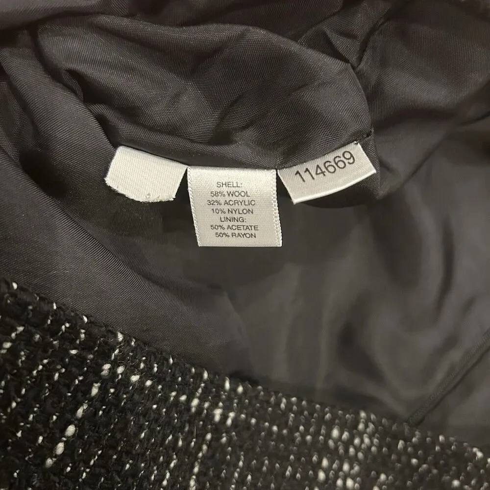 Ann Taylor Skirt Women’s 6 Black White Wool Blend Preppy Career Office